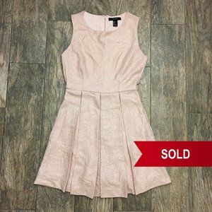 🍉 Forever 21 Glitter Pink Gold Pleated Dress
